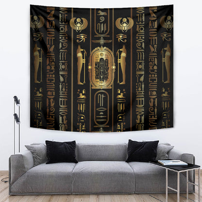 Egypt Cartouche Tapestry Gold Pharaoh Hieroglyphics Patterns