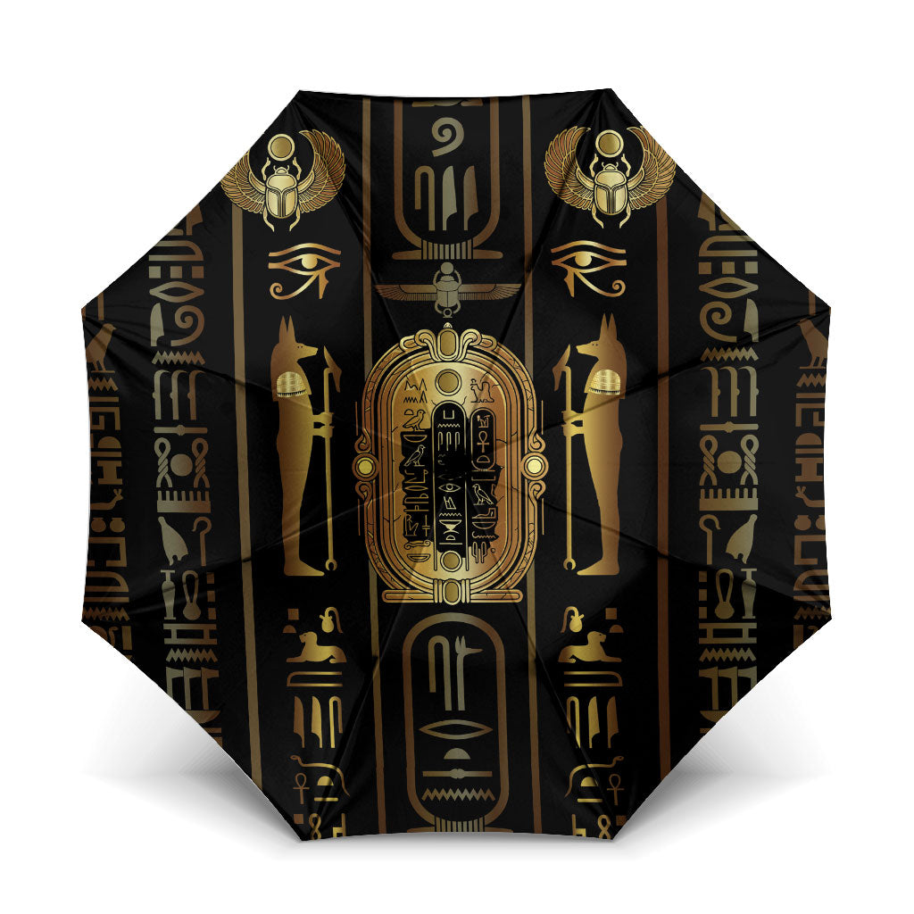 Egypt Cartouche Umbrella Gold Pharaoh Hieroglyphics Patterns