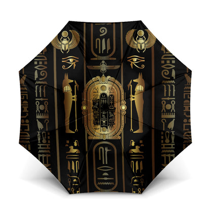 Egypt Cartouche Umbrella Gold Pharaoh Hieroglyphics Patterns