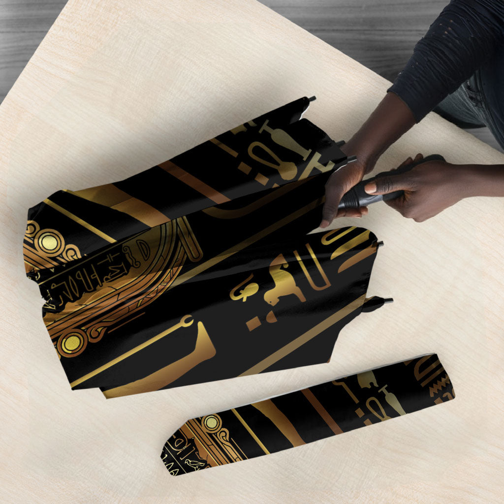 Egypt Cartouche Umbrella Gold Pharaoh Hieroglyphics Patterns