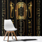 Egypt Cartouche Window Curtain Gold Pharaoh Hieroglyphics Patterns