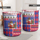Haiti Christmas Laundry Basket Santa With Fanal Haitian Patchwork Style - African Pride