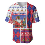 Haiti Christmas Baseball Jersey Santa With Fanal Haitian Patchwork Style DT05