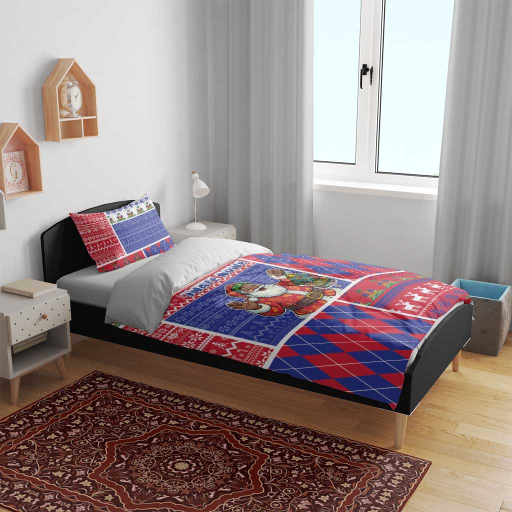 Haiti Christmas Bedding Set Santa With Fanal Haitian Patchwork Style - African Pride