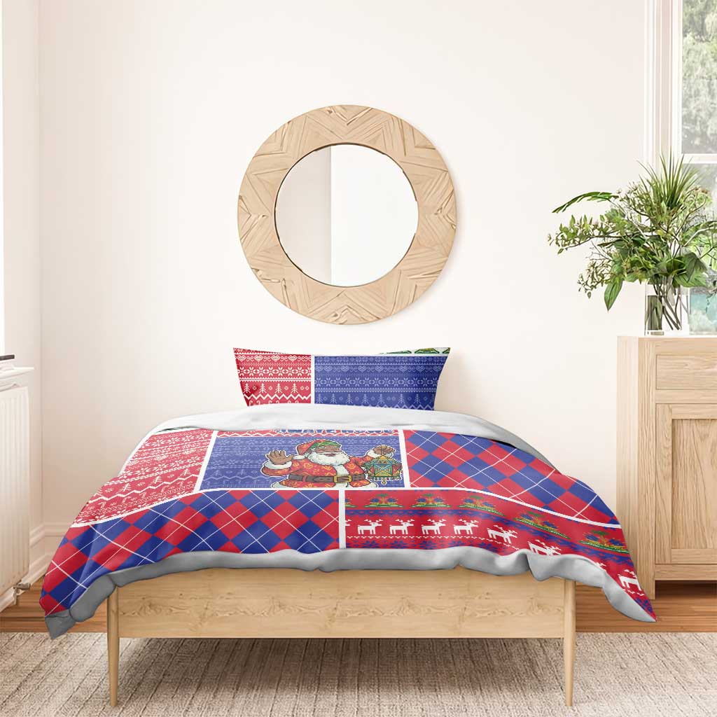 Haiti Christmas Bedding Set Santa With Fanal Haitian Patchwork Style - African Pride