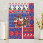 Haiti Christmas Canvas Wall Art Santa With Fanal Haitian Patchwork Style - African Pride