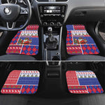 Haiti Christmas Car Mats Santa With Fanal Haitian Patchwork Style - African Pride
