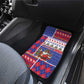 Haiti Christmas Car Mats Santa With Fanal Haitian Patchwork Style - African Pride