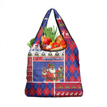 Haiti Christmas Grocery Bag Santa With Fanal Haitian Patchwork Style - African Pride