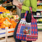 Haiti Christmas Grocery Bag Santa With Fanal Haitian Patchwork Style - African Pride