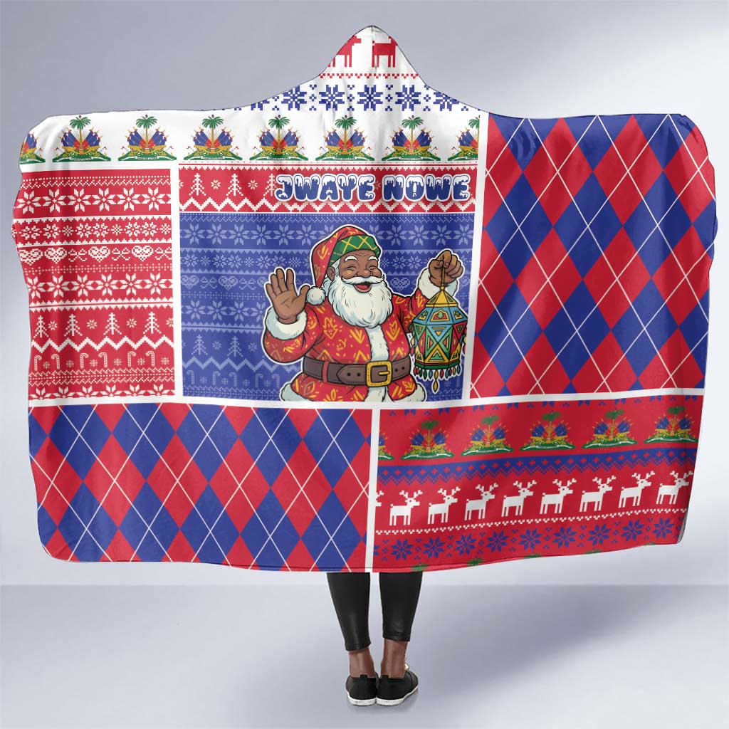 Haiti Christmas Hooded Blanket Santa With Fanal Haitian Patchwork Style - African Pride