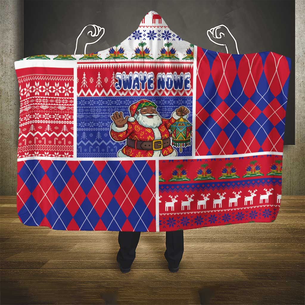 Haiti Christmas Hooded Blanket Santa With Fanal Haitian Patchwork Style - African Pride