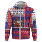 Haiti Christmas Hoodie Santa With Fanal Haitian Patchwork Style - African Pride