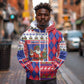 Haiti Christmas Hoodie Santa With Fanal Haitian Patchwork Style - African Pride