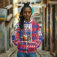 Haiti Christmas Hoodie Santa With Fanal Haitian Patchwork Style - African Pride
