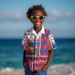Haiti Christmas Kid Hawaiian Shirt Santa With Fanal Haitian Patchwork Style DT05