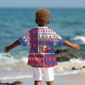 Haiti Christmas Kid Hawaiian Shirt Santa With Fanal Haitian Patchwork Style DT05