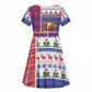Haiti Christmas Kid Short Sleeve Dress Santa With Fanal Haitian Patchwork Style DT05