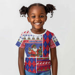 Haiti Christmas Kid T shirt Santa With Fanal Haitian Patchwork Style DT05