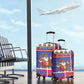 Haiti Christmas Luggage Cover Santa With Fanal Haitian Patchwork Style - African Pride