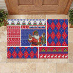 Haiti Christmas Rubber Doormat Santa With Fanal Haitian Patchwork Style - African Pride