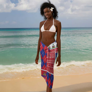 Haiti Christmas Sarong Santa With Fanal Haitian Patchwork Style - African Pride