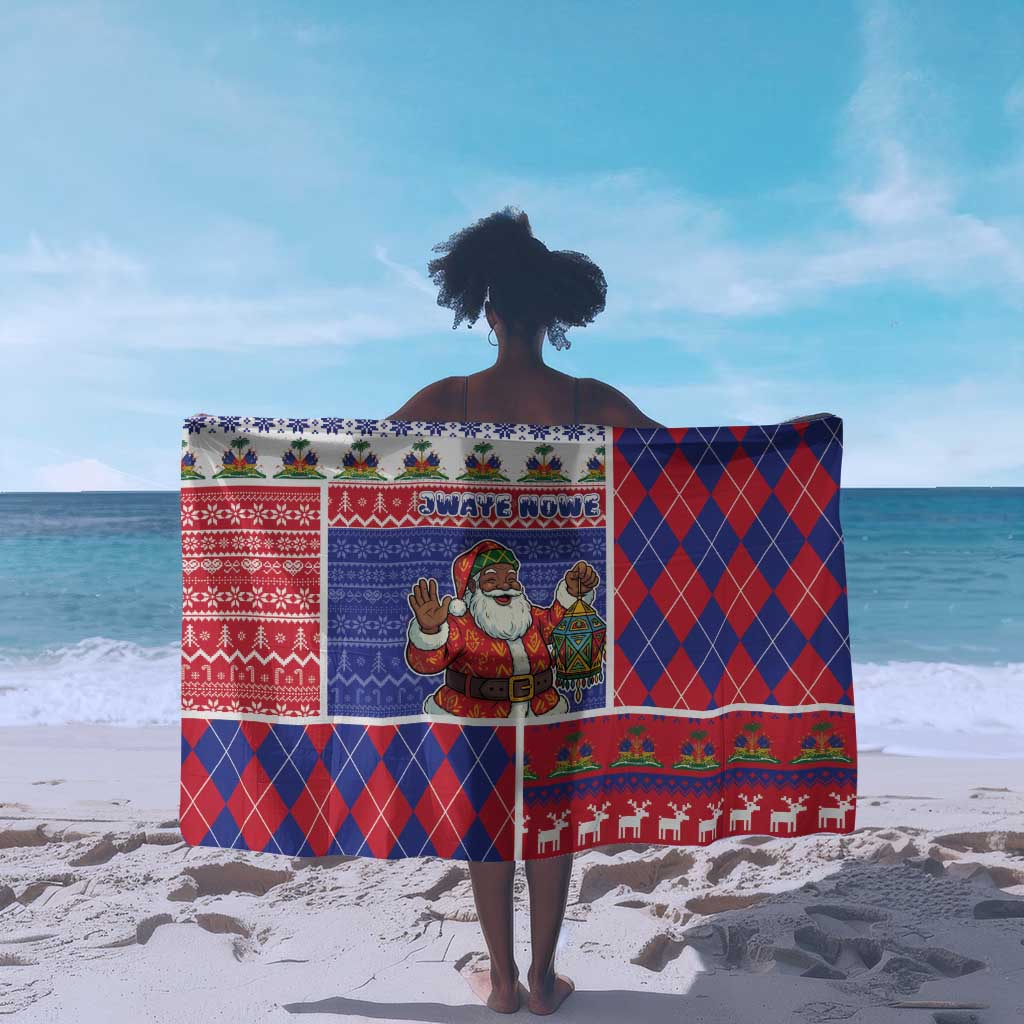 Haiti Christmas Sarong Santa With Fanal Haitian Patchwork Style - African Pride