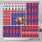 Haiti Christmas Shower Curtain Santa With Fanal Haitian Patchwork Style - African Pride
