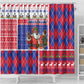 Haiti Christmas Shower Curtain Santa With Fanal Haitian Patchwork Style - African Pride