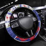 Haiti Christmas Steering Wheel Cover Santa With Fanal Haitian Patchwork Style - African Pride