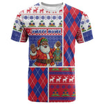 Haiti Christmas T shirt Santa With Fanal Haitian Patchwork Style DT05