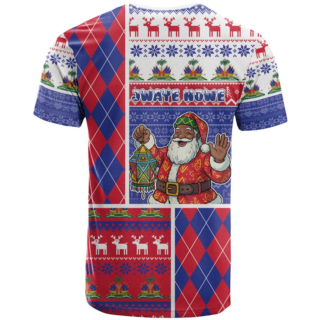 Haiti Christmas T shirt Santa With Fanal Haitian Patchwork Style DT05