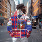 Haiti Christmas Zip Hoodie Santa With Fanal Haitian Patchwork Style - African Pride