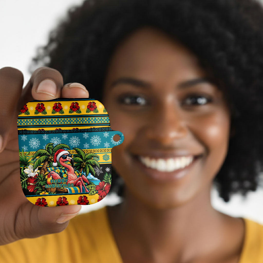 Afro-Bahamian Christmas AirPods Case This Flamingo Needs A Beach Retreat