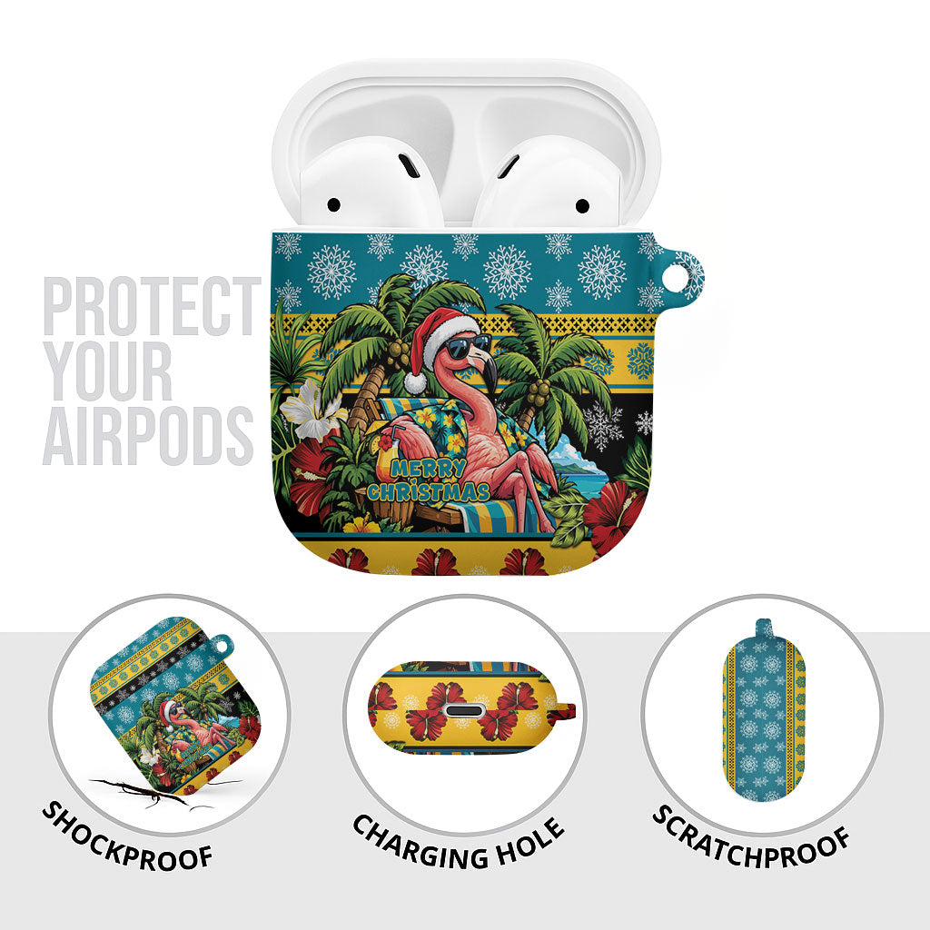 Afro-Bahamian Christmas AirPods Case This Flamingo Needs A Beach Retreat