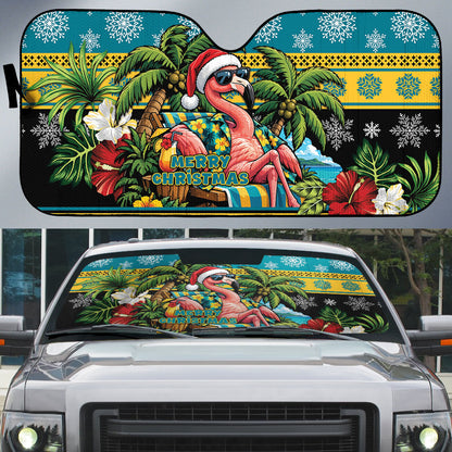 Afro-Bahamian Christmas Auto Sun Shade This Flamingo Needs A Beach Retreat