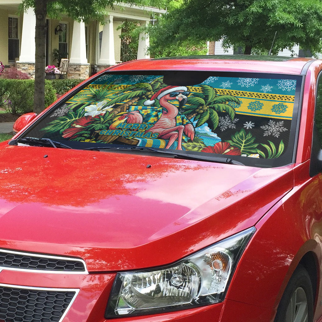 Afro-Bahamian Christmas Auto Sun Shade This Flamingo Needs A Beach Retreat