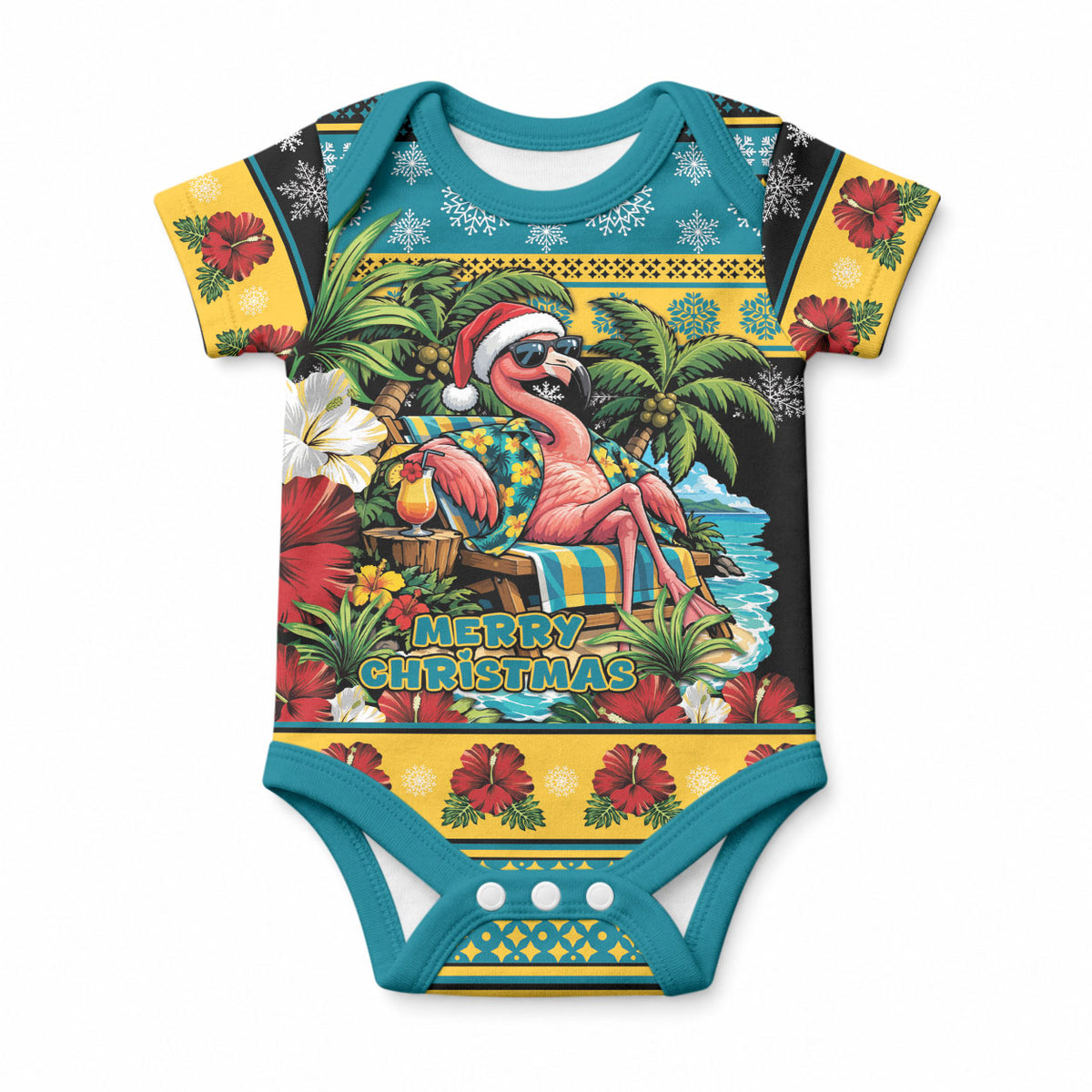 Afro-Bahamian Christmas Baby Onesie This Flamingo Needs A Beach Retreat
