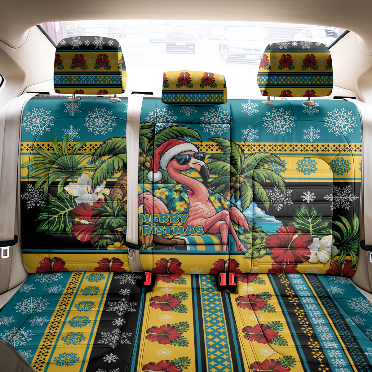 Afro-Bahamian Christmas Back Car Seat Cover This Flamingo Needs A Beach Retreat