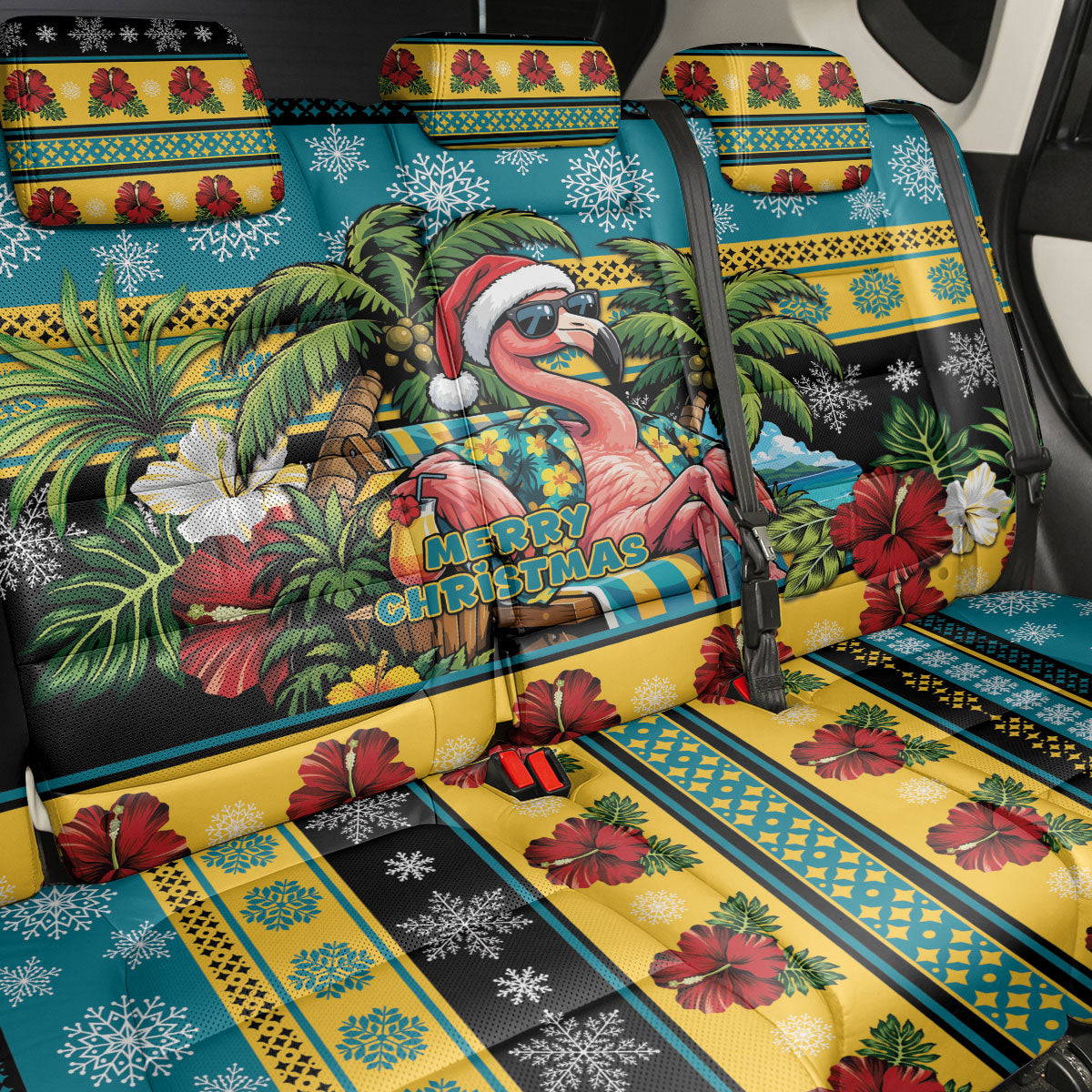Afro-Bahamian Christmas Back Car Seat Cover This Flamingo Needs A Beach Retreat