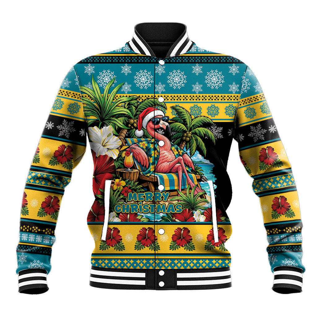 Afro-Bahamian Christmas Baseball Jacket This Flamingo Needs A Beach Retreat