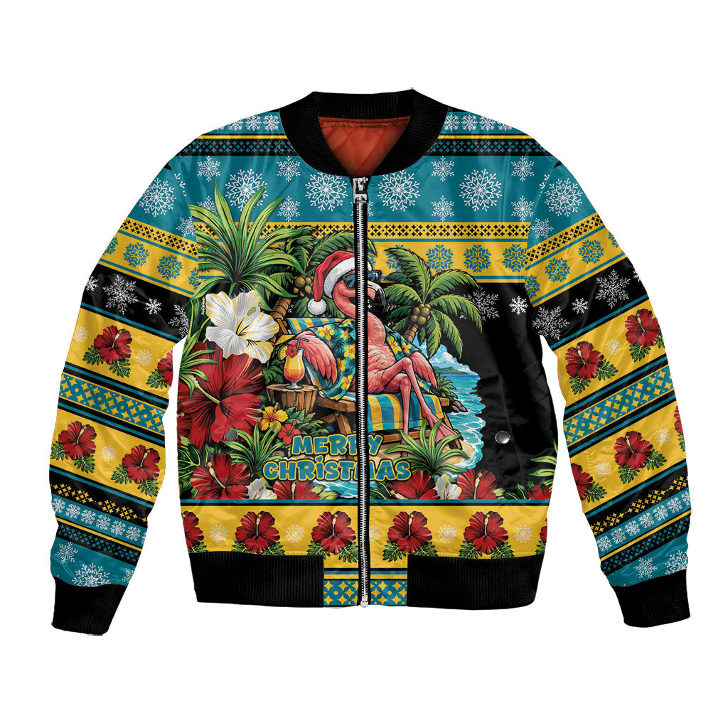 Afro-Bahamian Christmas Bomber Jacket This Flamingo Needs A Beach Retreat