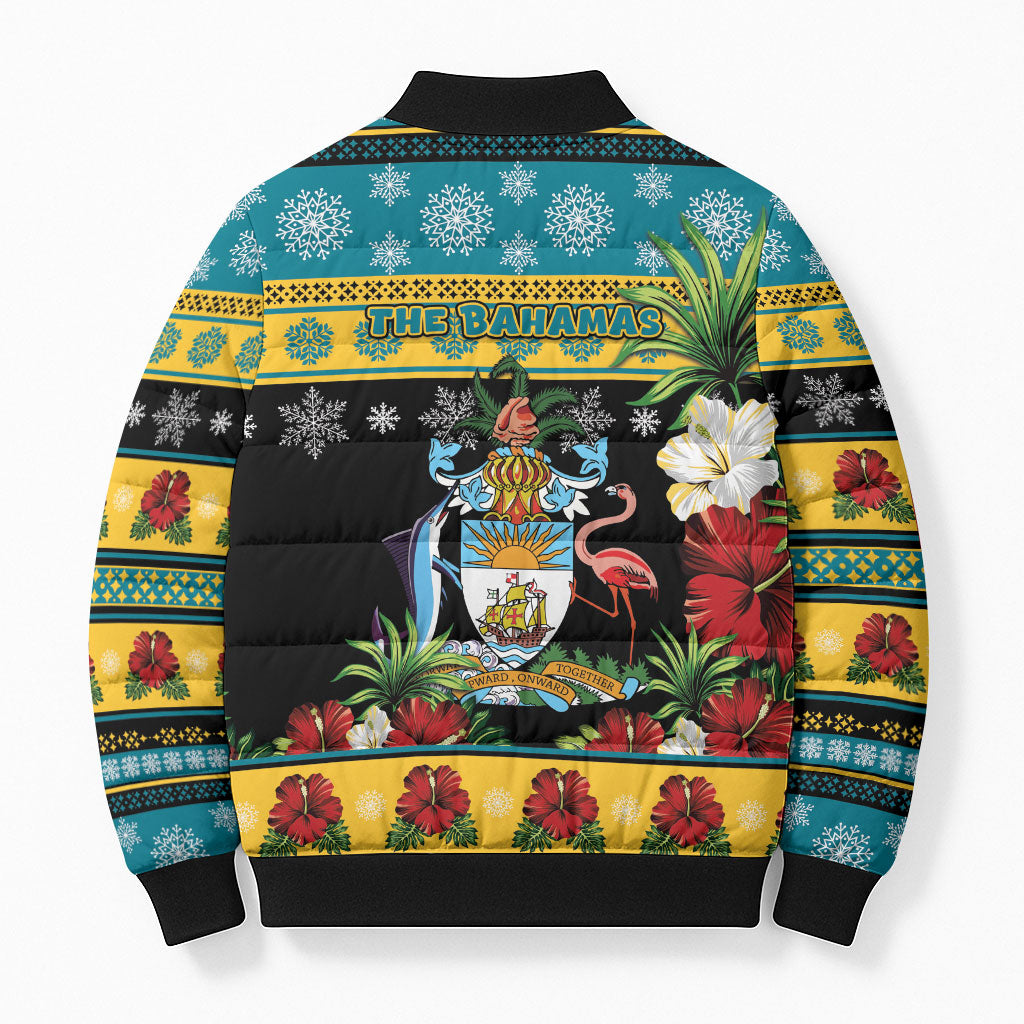 Afro-Bahamian Christmas Bomber Puffer Jacket This Flamingo Needs A Beach Retreat