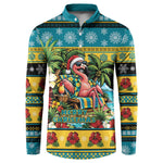 Afro-Bahamian Christmas Button Sweatshirt This Flamingo Needs A Beach Retreat