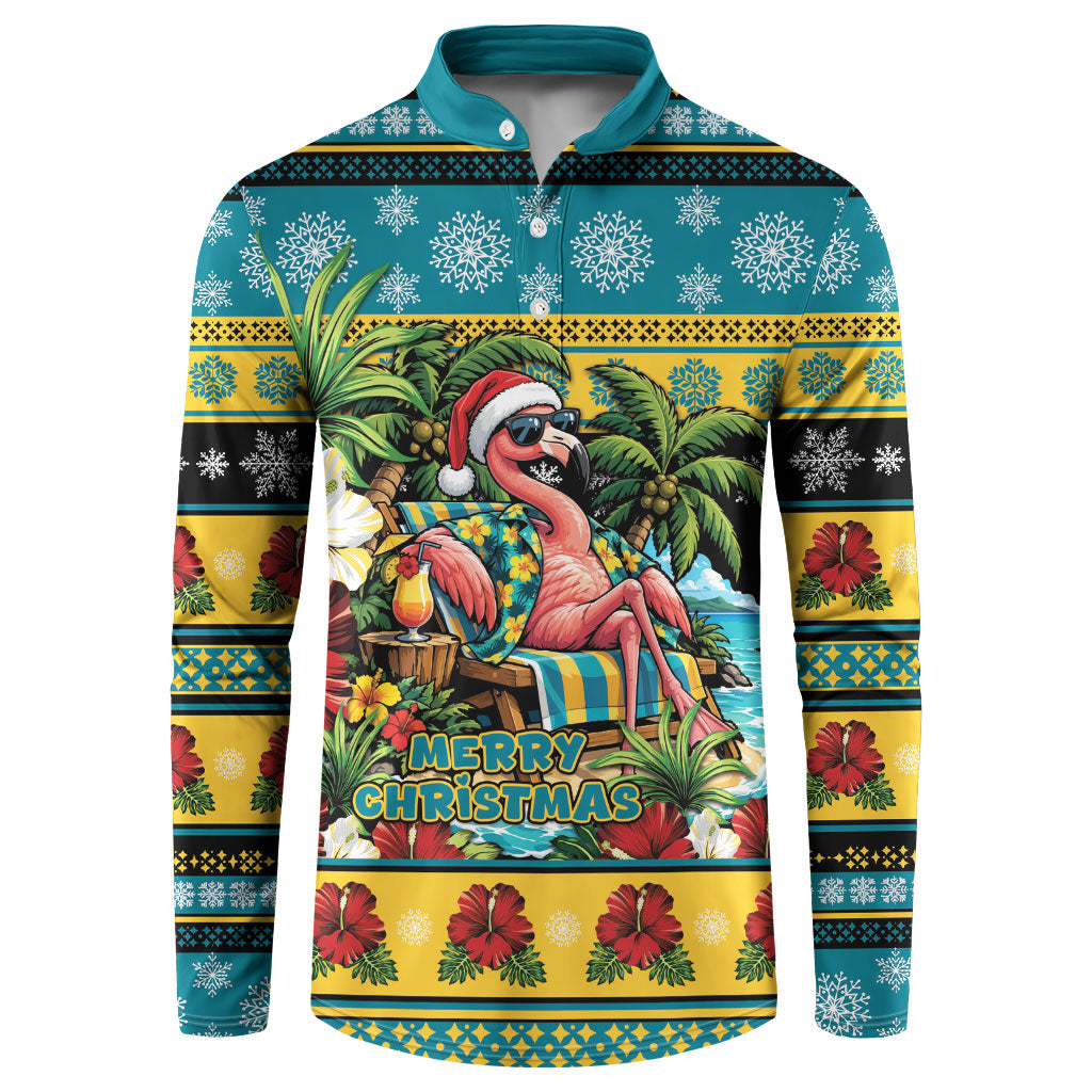 Afro-Bahamian Christmas Button Sweatshirt This Flamingo Needs A Beach Retreat