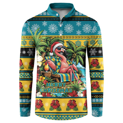 Afro-Bahamian Christmas Button Sweatshirt This Flamingo Needs A Beach Retreat