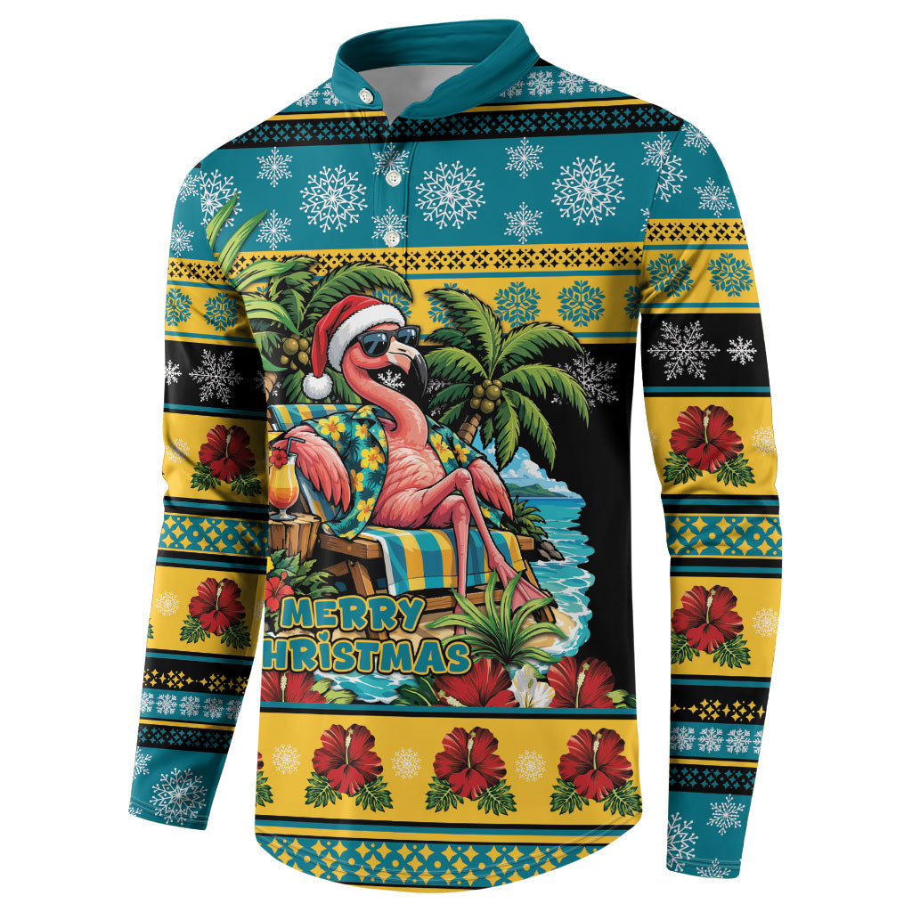 Afro-Bahamian Christmas Button Sweatshirt This Flamingo Needs A Beach Retreat