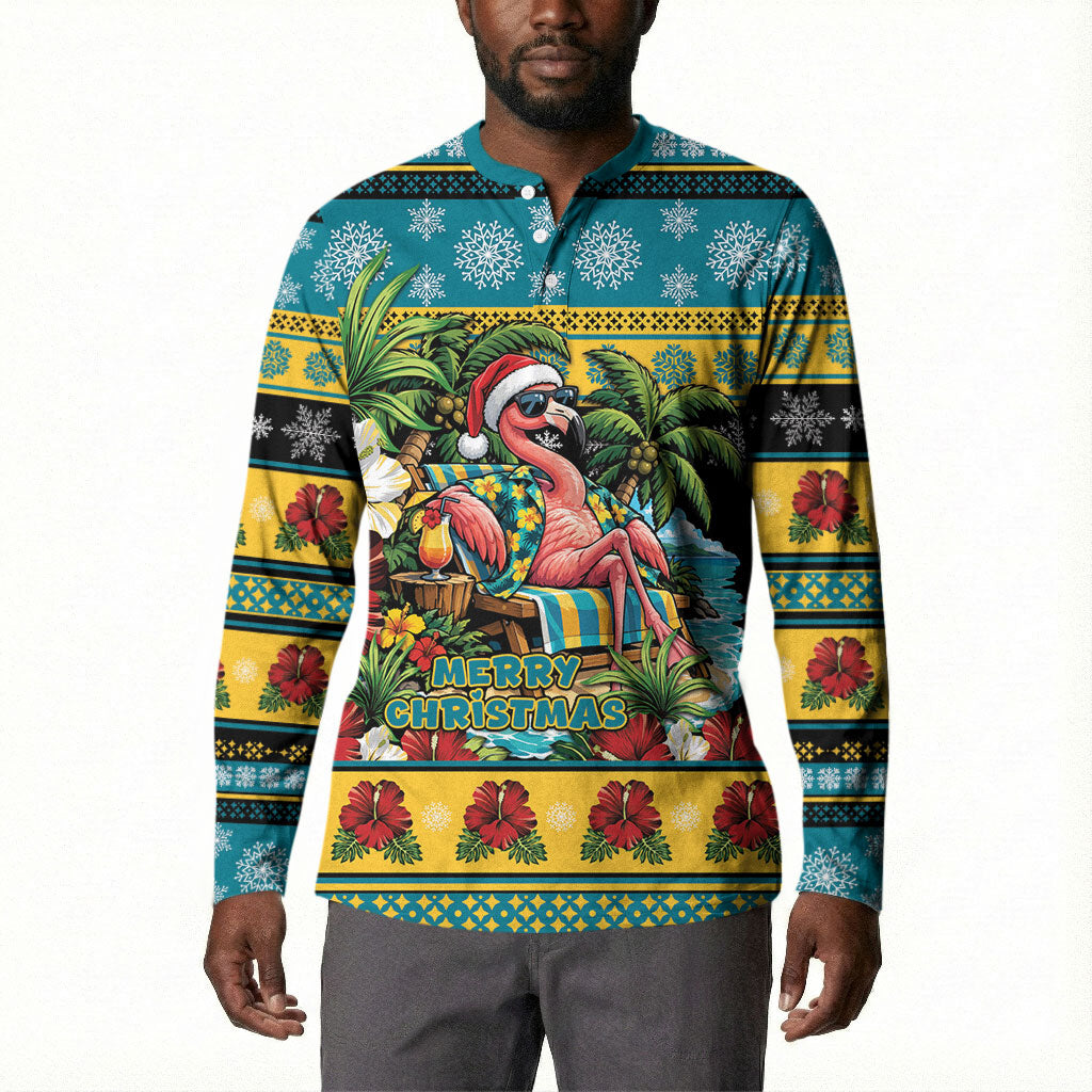 Afro-Bahamian Christmas Button Sweatshirt This Flamingo Needs A Beach Retreat