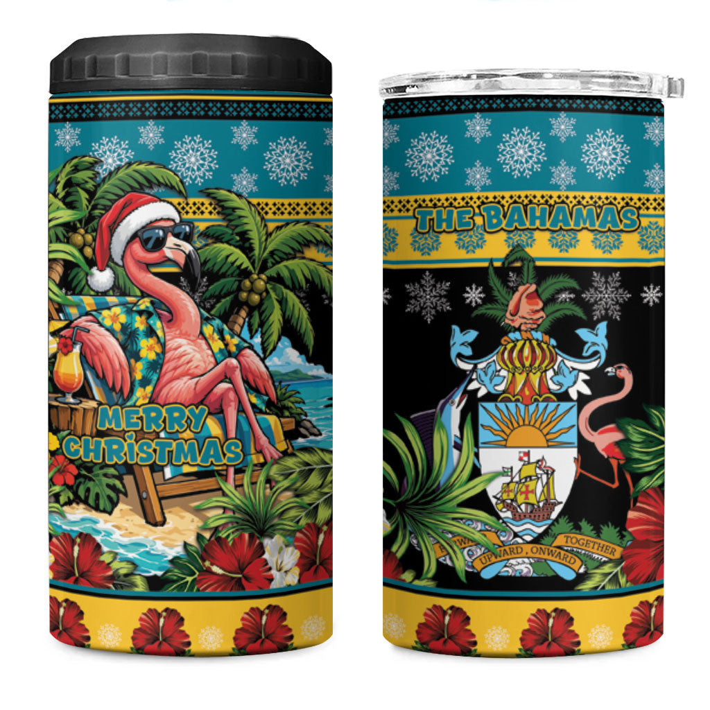 Afro-Bahamian Christmas 4 in 1 Can Cooler Tumbler This Flamingo Needs A Beach Retreat