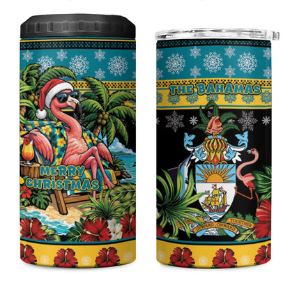 Afro-Bahamian Christmas 4 in 1 Can Cooler Tumbler This Flamingo Needs A Beach Retreat